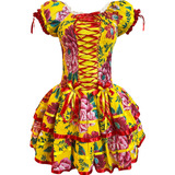 Vestido Festa Junina Adulto Caipira Quadrilha Plus São João