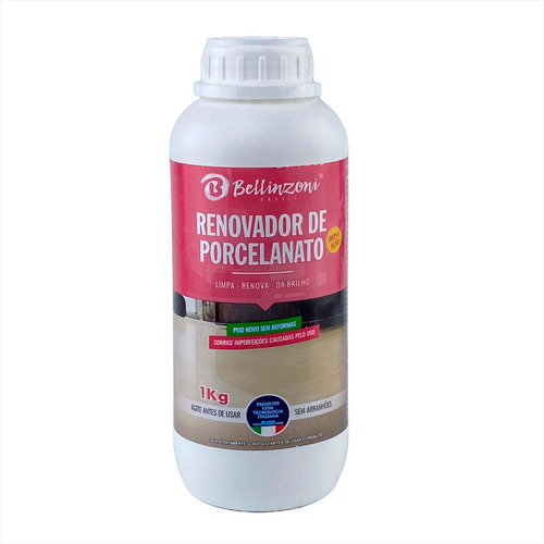 Renovaor Porcelanato 1kg Bellinzon Limpa Remove Imperfeições