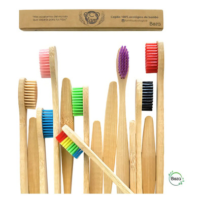 Cepillo De Dientes Bambu Biodegradable Ecologico Adulto Color Morado | MercadoLibre