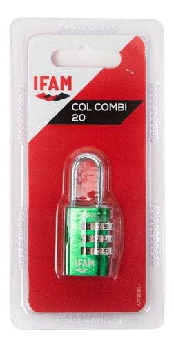 Candado Maleta Ifam Con Clave Aluminio Verde Colcombi20