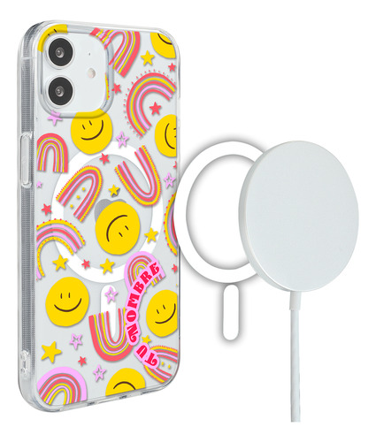 Funda Para iPhone Magsafe Y Nombre Para Mujer Caritas Feliz