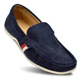 Zapato Mocasines Flat Ferrato Original Caballero Casual Azul