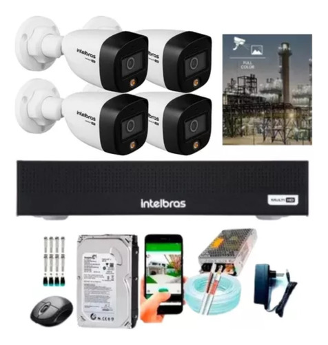 Kit 4 Câmeras Intelbras Fullcolor 1220 Dvr Intelbras 3008