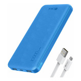 Power Bank Pila Batería Portátil 10000mah 1hora Azul