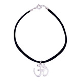 Pulseira Camurça Com Om 18mm Som Do Universo Mantra Purifica