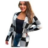 Malha Feminina De Tricot Lã Blusa Quimono Cardigan 