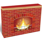 Chimenea Corrugada De Navidad, Cartón De Ladrillo Rojo