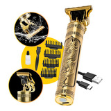 Maquina De Cortar Cabelo E Barba Profissional T9 Sem Fio Cor Dourado-escuro 110v/220v