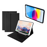 Funda Forro Teclado Bluetooth Para iPad 10 Gen 10.9 + Vidrio