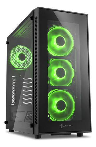 Gabinete Sharkoon Tg5 Green Vidro Temperado 