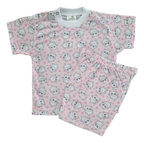Conjunto Pijama Curto Para Bebê Dormir  2 Peças Confortável