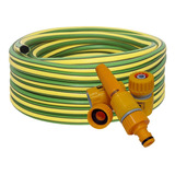 Kit Manguera Riego Tricolor 3/4 X 25 Mt + Acople + Conector