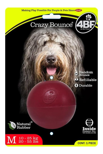 Pelota Rellenable Para Perros Medianos De Hule Natural 4bf