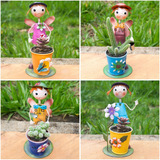 Conjunto 4 Vaso Para Cactos Suculentas Mini Boneco Lindo