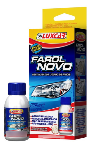 Revitalizador Limpa Farol Remove Fosco Luxcar Farol Novo 