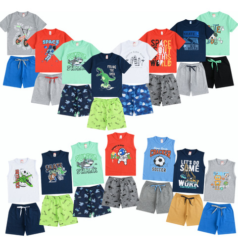 Roupas Infantil De Menino Kit 6 Conjuntos Masculino Sortido