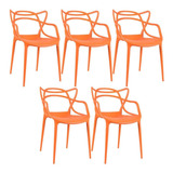5 X Cadeiras Allegra Ana Maria Cozinha Jantar Cor Da Estrutura Da Cadeira Laranja