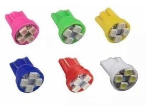 Lampara T10 Posicion 4 Smd Color Blanco Y Colores X 2 Unidad