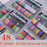 48 Colores Pluma De Gel Brillo Libros Para Colorear Dibujo G