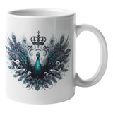 Mug Gótico (4 De 29) Pavo Real Calavera Corona- 11oz