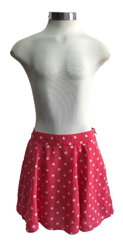 Minifalda Rosa Con Circulos Blancos Talla 14 Girl Adolescen 