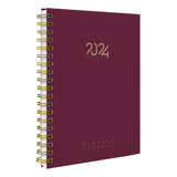 Agenda Planner Semanal 2024 Spot Colors Cores Marsala