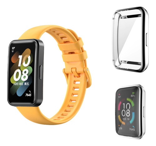 Pulsera De Repuesto Para Huawei Band 8 + Funda Plateada