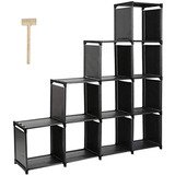 Estantería Modular De Metal Y Plástico Negro/10 Cubos.