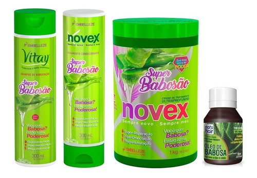 Kit Novex Babosão Óleo De Babosa Super Babosão No Cabelo