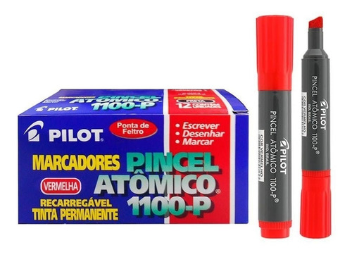 Pincel Atômico Marcador Canetão 1100-p Pilot Caixa Com 12 Un