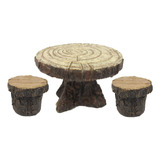 Pacific Giftware Juego De Mesa Y Sillas De Tocón De Árbol De