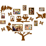 Portaretratos Árbol Familia Decoración Cuadro Fotografía Mdf Color Marrón