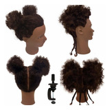 Cabeza De Maniqu Rizado Afro Con 100% Cabello Humano Rizado,