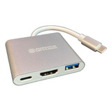 Adaptador Tipo C A Hub Entrada Hdmi 4k, Usb 3.0 Y Usb-c