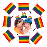 Pinza Mini Bandera Lgbt Pride Orgullo Gay Arcoíris 10 Pz
