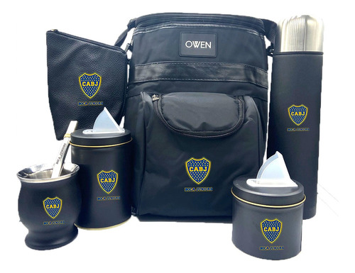 Set Matero Deluxe Con Mate De Acero Inoxidable Boca Juniors