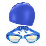 Gafas Tapa Oídos Gorro Natacion Kit Piscina Buceo + Estuche 