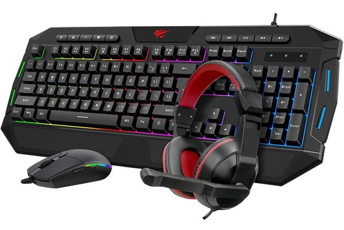 Combo Gamer Teclado Mouse Diadema Pad Mouse Havit Kb501cm