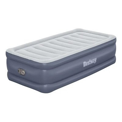 Colchon Inflable Bestway Individual Doble Altura Con Bomba Color Gris Oscuro | Meses sin interés