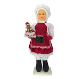 Boneco Natalino Mamãe Noel Confeiteira Chefe De Cozinha 90cm