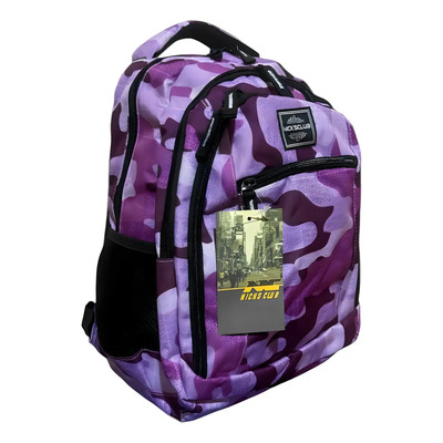 Mochila Escolar Nicks Club Camuflaje Violeta Backpack Compartimento Laptop | Meses sin interés