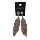 Aritos Colgantes Strass Accesorios Brillo Mujer 