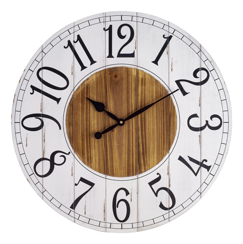 Bew Reloj De Pared Grande De Madera Maciza De 24 Pulgadas Pa