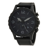 Reloj Hombre Fossil Jr1354 Cuarzo 50mm Pulso Negro En Cuero