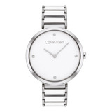 Reloj Calvin Klein Minimalistic T Bar P/mujer Acero Inox Color De La Malla Plateado Color Del Bisel Plateado Color Del Fondo Plateado