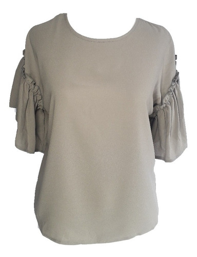 Blusa Mujer Elegante Crepe Cuello  La Base Moda Akita Re3793