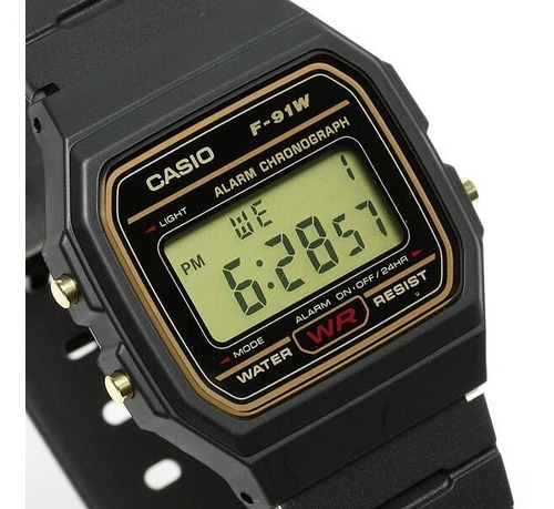 Relógio Casio F-91 W Alarme F-91wg-9q Cronômetro Série Ouro