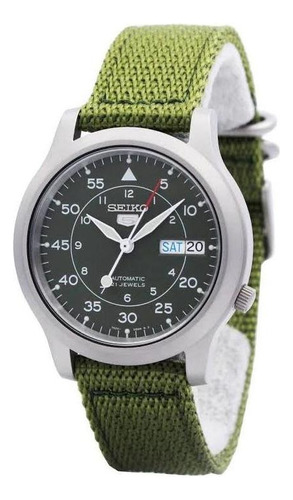 Relogio Seiko 5 Automático Nylon Snk805k2 Verde Militar