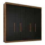 Guarda Roupa Valencia Casal 6 Portas 6 Gav. Cor Castanho/onix