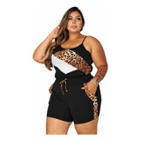 Conjunto Feminino Plus Size Bermuda Regata Novo Promoção!!!